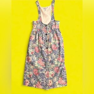 Vintage 1980’s Avon Fashions Floral denim overall/jumper dress